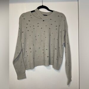 Timing Distressed Light Grey Sweater